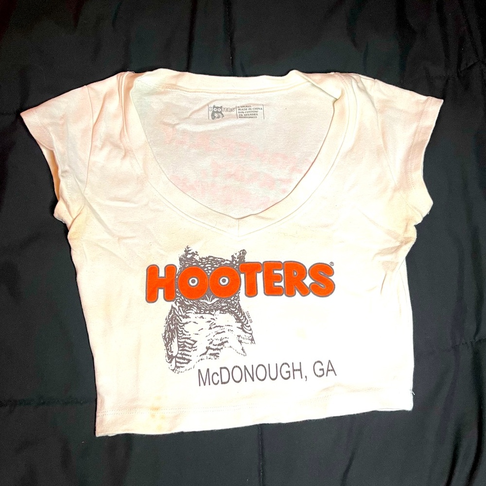 Hooters Vintage Official Uniform White Crop Top- XS‎